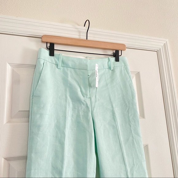 J Crew | Stretch Linen Blend Cropped Peyton Pants Size 6P - Picture 3 of 5